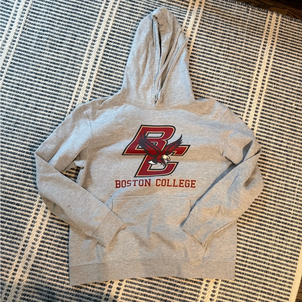 Russell Athletic Boston College Gray Hoodie with Maroon and Gold Logo
